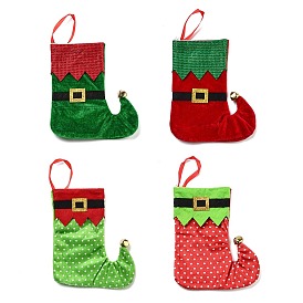 Christmas Stocking Felt Cloth & Iron Pendant Decoration, for Christmas Tree Hanging Ornaments