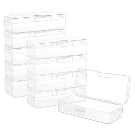 10шт. прозрачные пластиковые коробки для хранения, контейнеры для бисера с откидной крышкой, прямоугольные