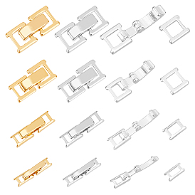 16 шт. 4 стили 2 цвета экологически чистые латунные застежки для часовых ремешков, долговечный, без свинца и без кадмия