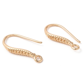 Brass Earring Hooks, Ear Wire, with Loops