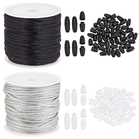 Набор для поиска поделок для изготовления ювелирных изделий, включая круглые нейлоновые плетеные нити, пластиковые застежки отколовшиеся