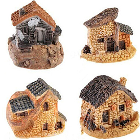 Resin Miniature Stone Houses, Rustic Building, for Micro Landscape, Dollhouse Decor
