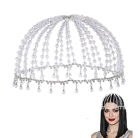 1шт. пластиковые сетчатые повязки на голову с жемчужным рисунком, аксессуары для волос для женщин и девушек, латуни и горный хрусталь