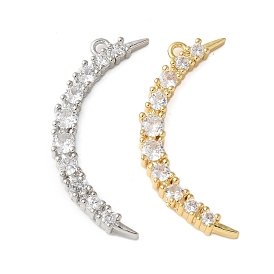 Латунные микро проложить кубического циркония подвески, луна, стойки покрытие, долговечный