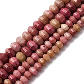 Природные родонит бисер нитей, граненые, тыква