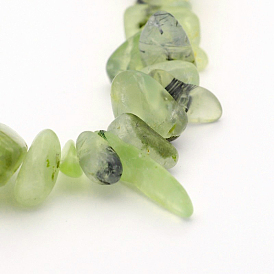 Hebras de perlas naturales prehnita, pepitas, 10~26x3~10x2~10 mm, agujero: 1 mm, alrededor de 15.7 pulgada