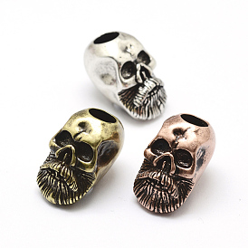 Brass Beads, Skull, Large Hole Beads, Lead Free & Nickel Free & Cadmium Free
