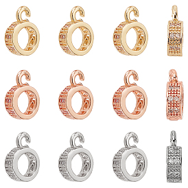 24шт. 3 цвета латунные стразы трубчатые дужки, поручительства с открытым циклом, бейлы, опустошить, кольцо