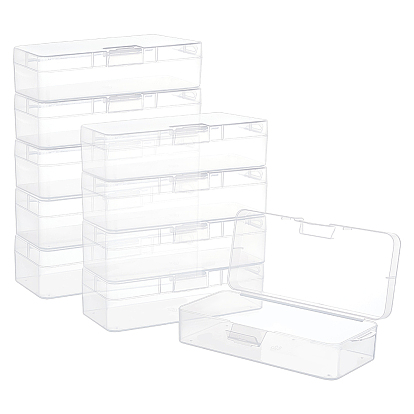 10шт. прозрачные пластиковые коробки для хранения, контейнеры для бисера с откидной крышкой, прямоугольные