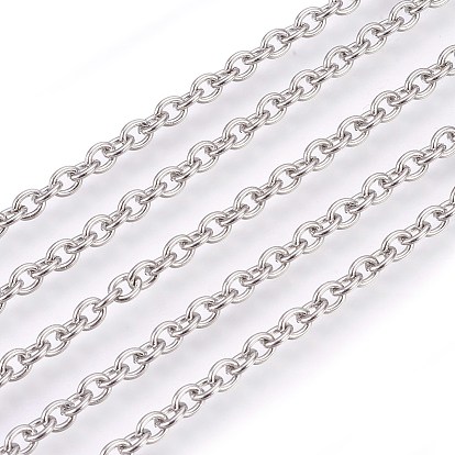 201 Stainless Steel Cable Chains, Unwelded, Oval