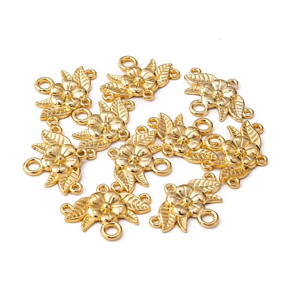 Tibetan Style Chandelier Component Links, Lead Free and Cadmium Free, Flower, 32x23x3mm, Hole: 2mm