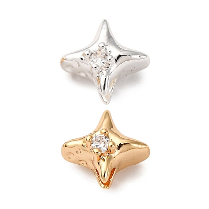 Латунные микропаве из прозрачного кубического циркония, без кадмия, без никеля и без свинца, звезда