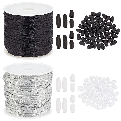 Набор для поиска поделок для изготовления ювелирных изделий, включая круглые нейлоновые плетеные нити, пластиковые застежки отколовшиеся