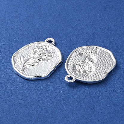 Alloy Pendants, Long-Lasting Plated, Nuggest with Rose