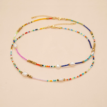 Ожерелья из бисера и искусственного жемчуга из богемского стекла для женщин