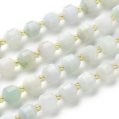 Natürliche myanmarische Jade / burmesische Jade-Perlenstränge, Runde, facettiert
