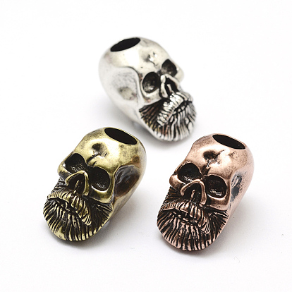 Brass Beads, Skull, Large Hole Beads, Lead Free & Nickel Free & Cadmium Free