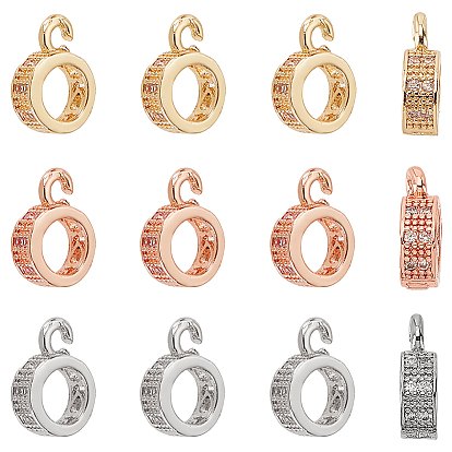 24шт. 3 цвета латунные стразы трубчатые дужки, поручительства с открытым циклом, бейлы, опустошить, кольцо