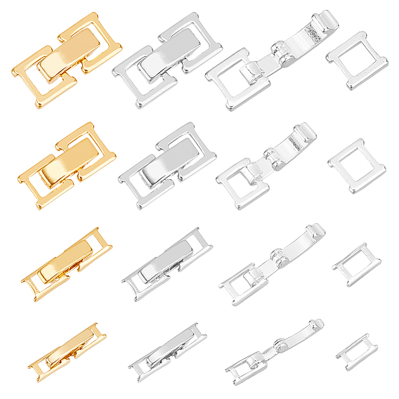 16 шт. 4 стили 2 цвета экологически чистые латунные застежки для часовых ремешков, долговечный, без свинца и без кадмия