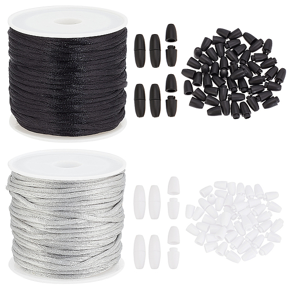 Набор для поиска поделок для изготовления ювелирных изделий, включая круглые нейлоновые плетеные нити, пластиковые застежки отколовшиеся