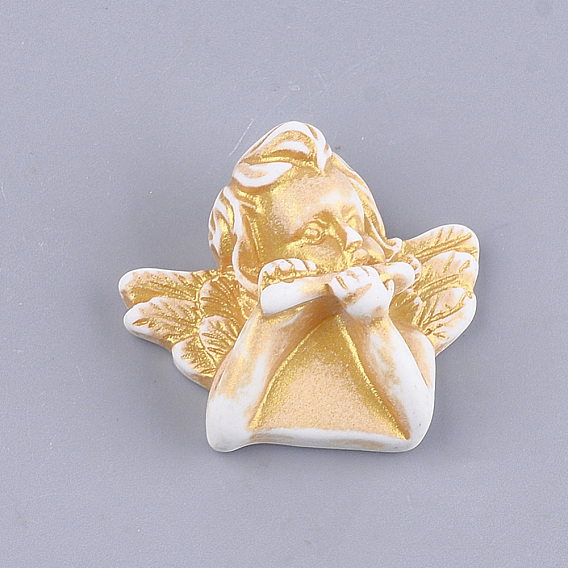 Resin Cabochons, Spray Painted, Angel