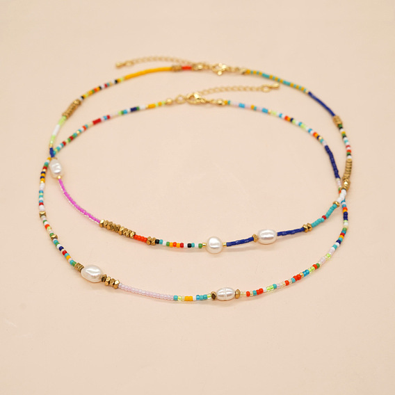 Ожерелья из бисера и искусственного жемчуга из богемского стекла для женщин