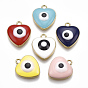 Alloy Pendants, with Enamel, Heart with Evil Eye