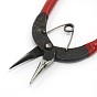 Jewelry Pliers, Iron Concave/Half Round Nose Pliers, with Plastic Handle, 150x150x10mm