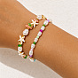 Ensembles extensibles de perles d'imitation, de pierres précieuses et de rocailles pour l'été, parfaits pour la plage, bracelets empilables réglables, étoiles de mer