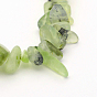 Natural Prehnite Bead Strands, Nuggets, 10~26x3~10x2~10mm, Hole: 1mm, about 15.7 inch