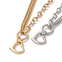 Heart Pendant Necklace for Women, 304 Stainless Steel Chain Necklace