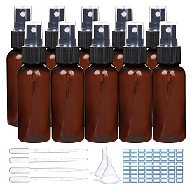 DIY Cosmetics Container Kits, with Plastic Spray Bottles & Funnel Hopper & Dropper and Label Paster