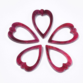 Cellulose Acetate(Resin) Pendants, Heart