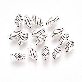 Perles en alliage de style tibétain, sans cadmium et sans plomb, torsion losange, longueur d'environ 10 mm ,  largeur de 6 mm, épaisseur de 5mm, Trou: 1mm