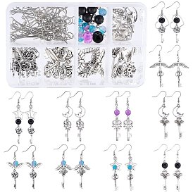 SUNNYCLUE Skeleton Key Dangle Earrings DIY Jewelry Making Kit, Including Alloy Pendants, Alloy & Glass Beads, Brass Linking & Jump Rings & Earring Hooks & Pins
