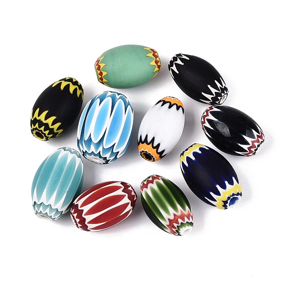 Handgefertigte Millefiori-Glasperlen, Chevron-Perlen