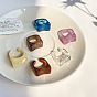 Chic Resin Macaron Rings Set - 5 Pieces of Creative and Fashionable Accessories