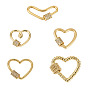 5 шт. 5 стиль латунные микро паве прозрачные кубические цирконии винтовые карабины замок подвески, для изготовления ожерелий, быстрые ссылки, долговечный, сердце