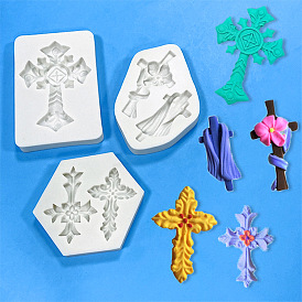 Food Grade Cross Silicone Molds, Religion Theme Fondant Molds, For DIY Cake Decoration, Chocolate, Candy