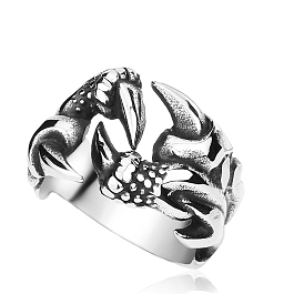 Halloween Themed Titanium Steel Claw Open Cuff Ring for Women