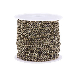 Латунные витой цепочки, бордюрные цепи, пайки, без кадмия, без никеля и без свинца, с катушкой