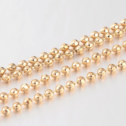 Facettierte Messingkugelketten, gelötet, 1.5 mm