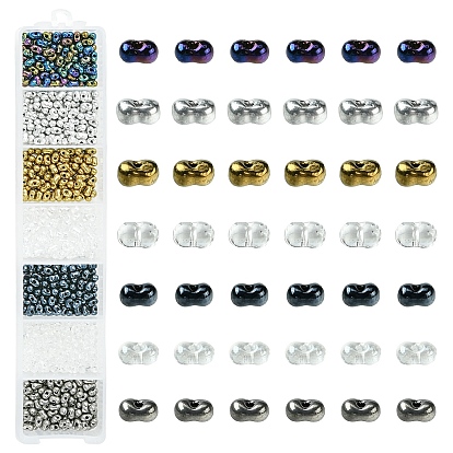 35g 7 цвета непрозрачный стеклянный бисер, арахис