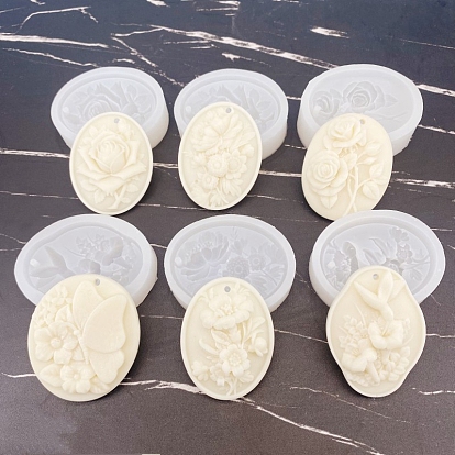 Flower Food Grade DIY Pendant Silicone Molds, Resin Casting Molds, For UV Resin, Epoxy Resin Jewelry Making