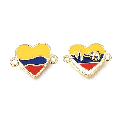Латунные эмалированные звенья в форме сердца с картой, соединительные подвески, долговечный, без кадмия и без свинца, стойки покрытие, красочный