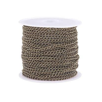 Латунные витой цепочки, бордюрные цепи, пайки, без кадмия, без никеля и без свинца, с катушкой