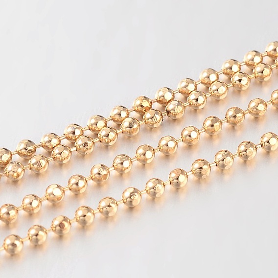 Brass Faceted Ball Chains, Soldered, 1.5mm