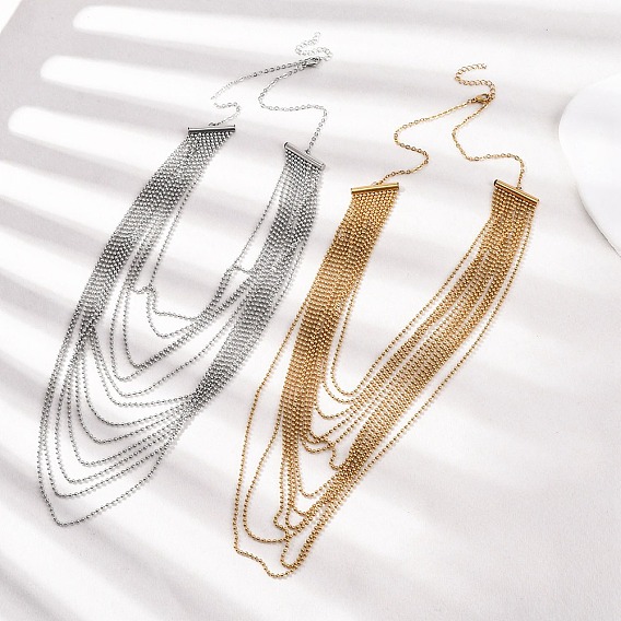 304 Многослойные цепочки из нержавеющей стали с шариками для женщин