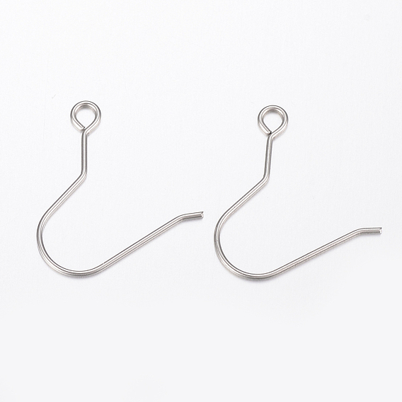 304 Stainless Steel Earring Hooks, with Horizontal Loop