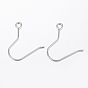 304 Stainless Steel Earring Hooks, with Horizontal Loop